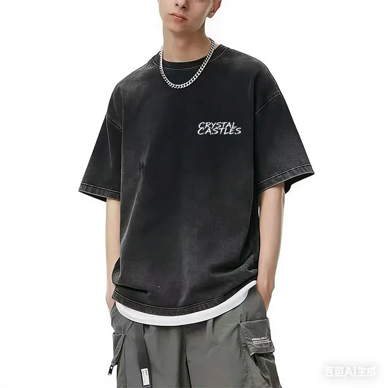 

Washed Vintage Crystal Castles II Album Graphic T Shirt Men Women Retro Hip Hop Rock Streetwear Male Fashion Oversized T-shirts
