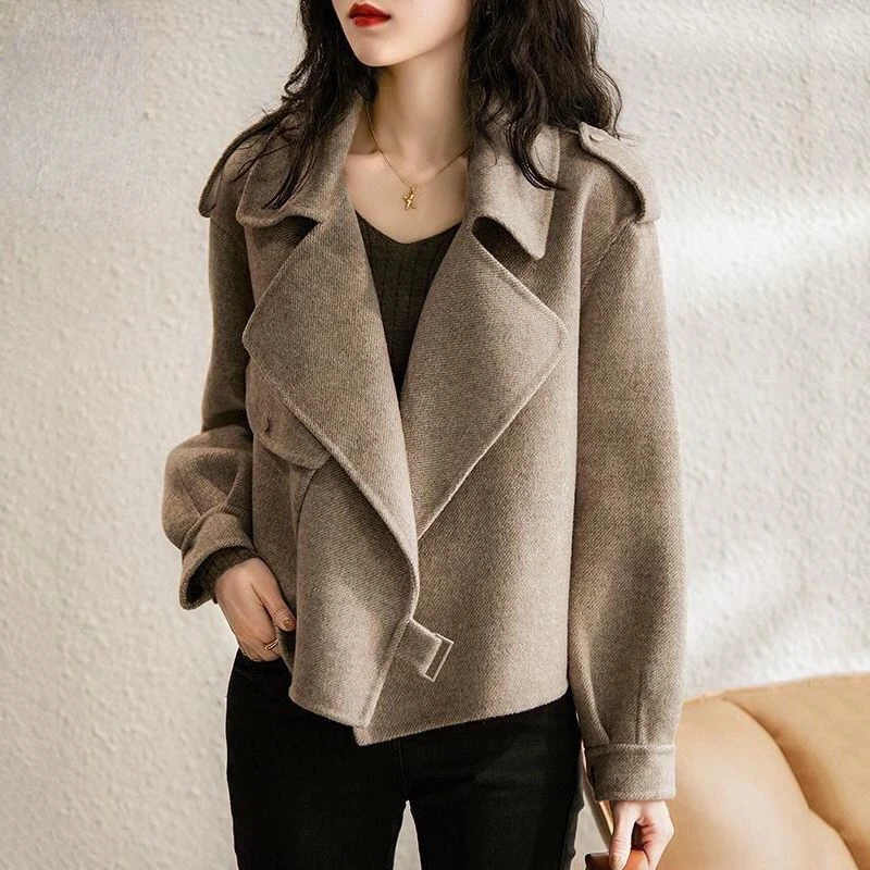 

Women Twill Woolen Jacket Short Coat casaco plus size feminino wool blends womens coat