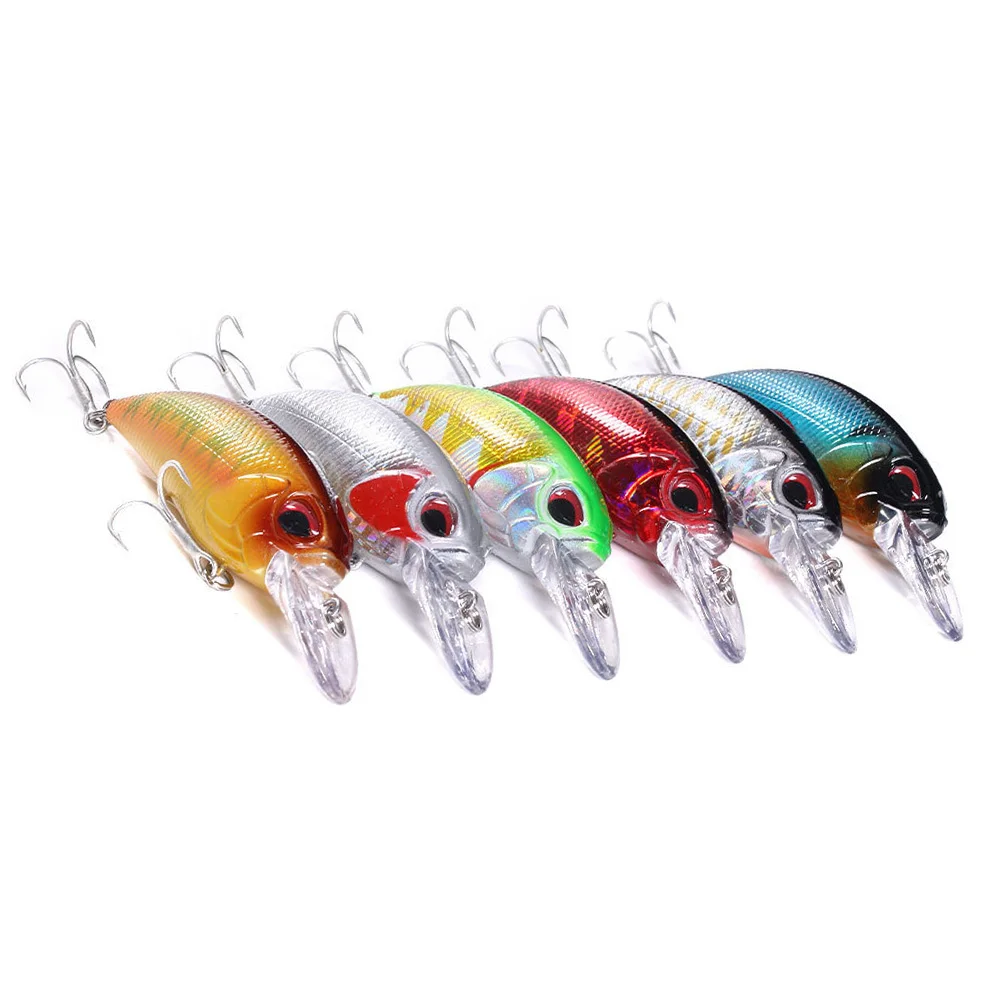 

6 Pcs Slowly Sinking Movable Tongue Plate Bionic Baits Artificial Diving Lures Plastic Fishing Baits Eco Friendly Reusable Long