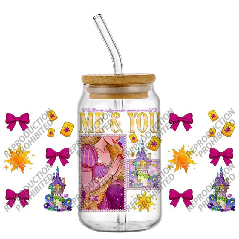 Mixed Cartoon Princess Waterproof Vinyl Decals Stickers for Laptop Water Bottle Tumblers Transfer Sticker DIY 16oz Cup Decor view 5