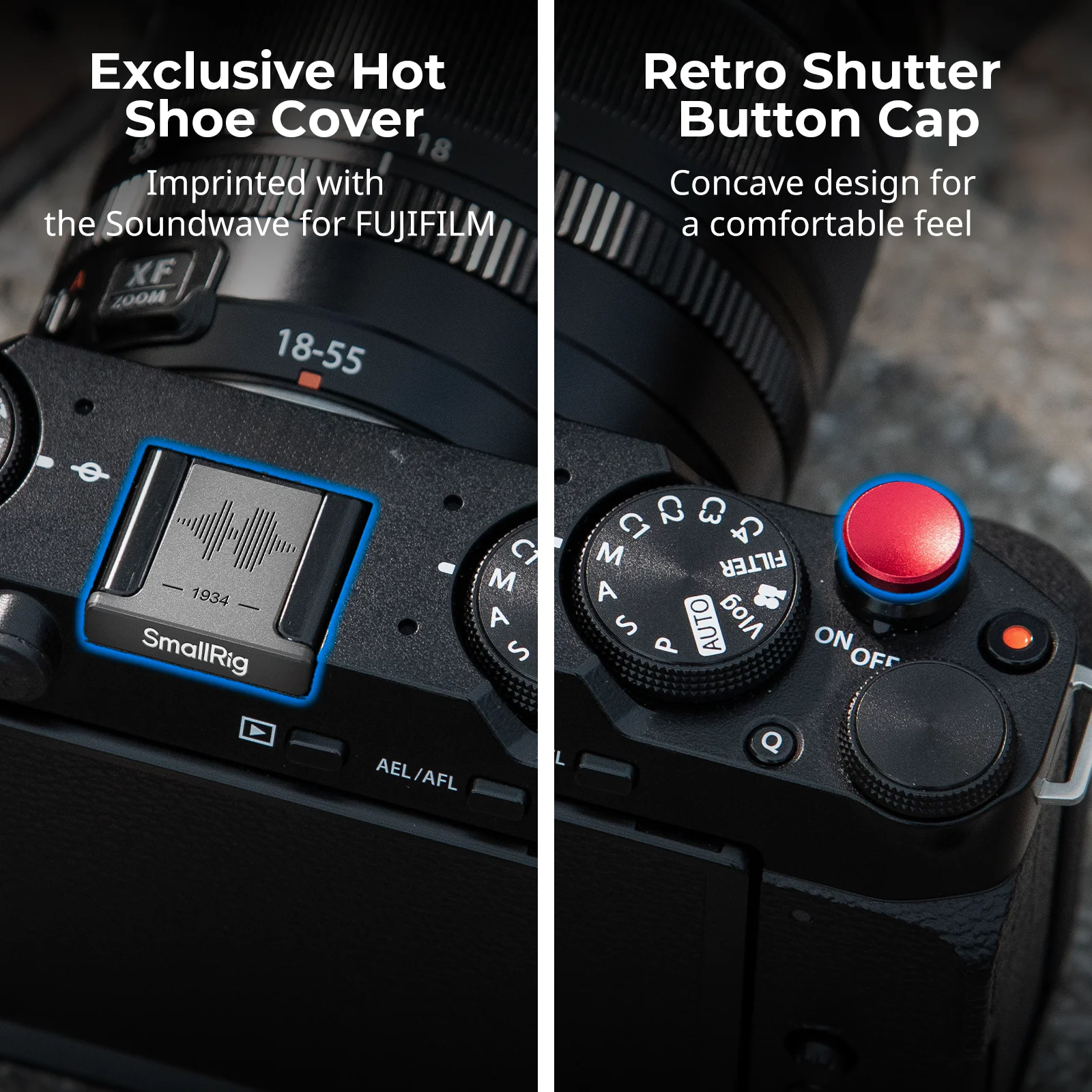 Klatka do aparatu SmallRig X-M5 „Retro” do FUJIFILM X-M5 z drewnianym uchwytem Przycisk zwalniający migawkę Osłona gorącej stopki Szyba przednia -4892 — zdjęcie 7