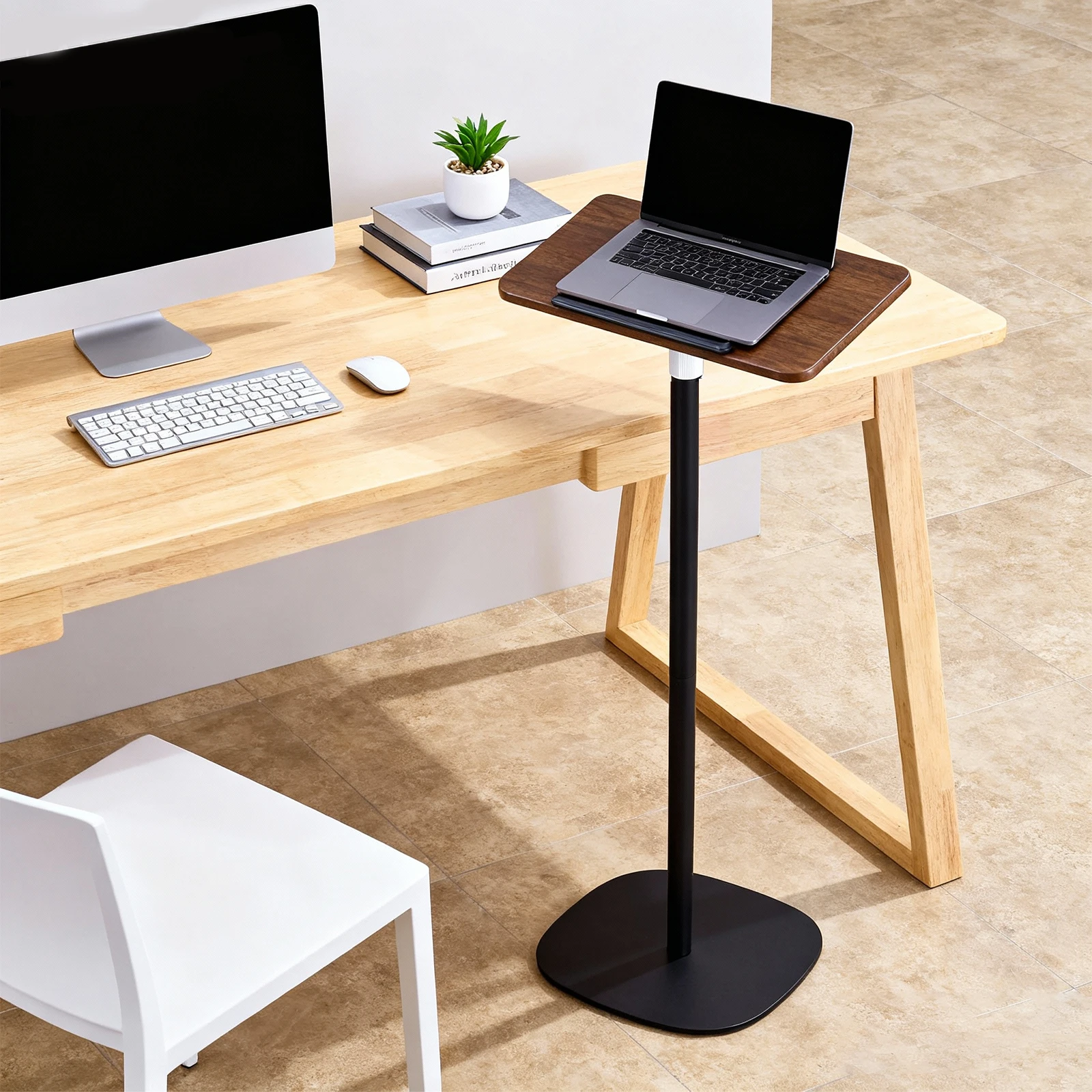 Höhenverstellbarer Laptop-Bodenständer 18-47 Zoll, Beweglicher Computer-Schreibtisch & Tablet-Ständer für Bett, Sofa & Home Office – Detail 12