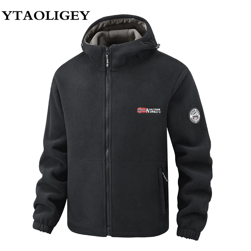 

Men Autumn Winter Polar Fleece Jackets Women Outdoor Sweatshirt Cardigan Hoodies Mens Sports Fleece Thick Hooded Jacket Coats