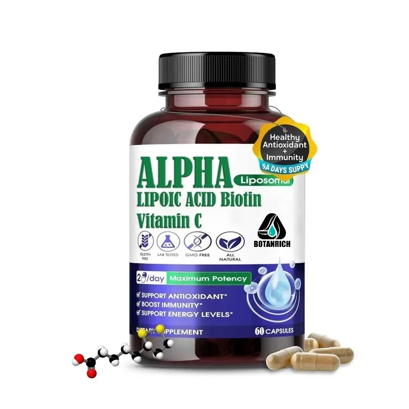 Liposomal Alpha Lipoic Acid Contains Biotin and Vitamin C - Maximum Efficacy - Supports Immunity, Energy Levels