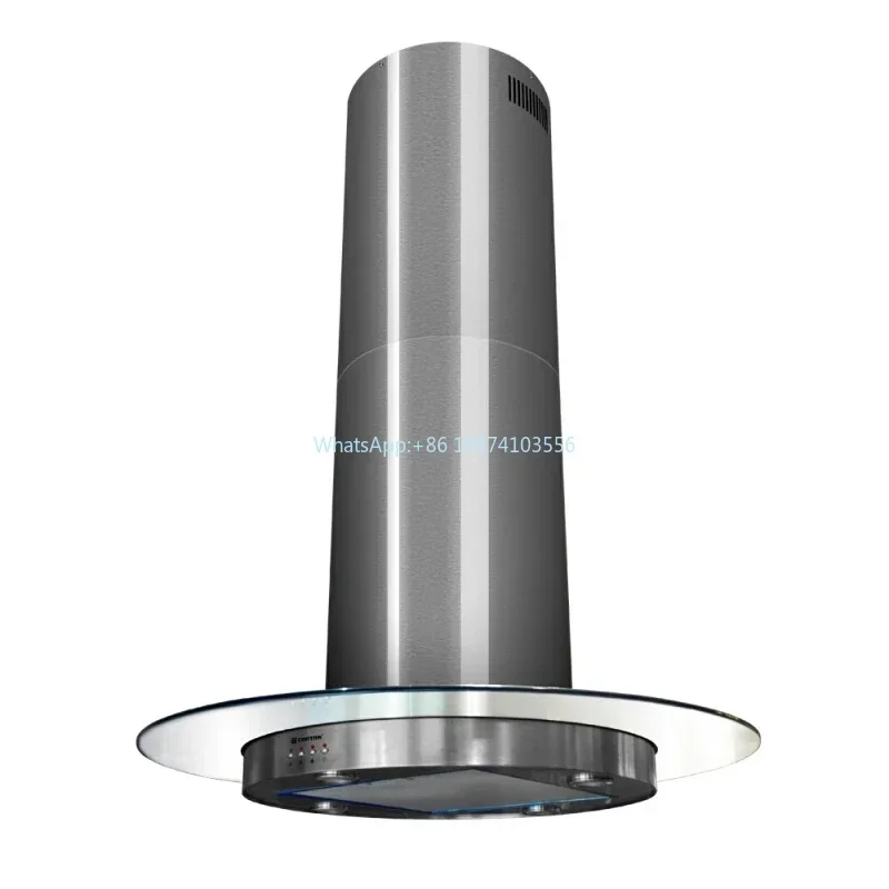 

Nakajima-style range hood high suction round stainless steel glass silent chimney range hood