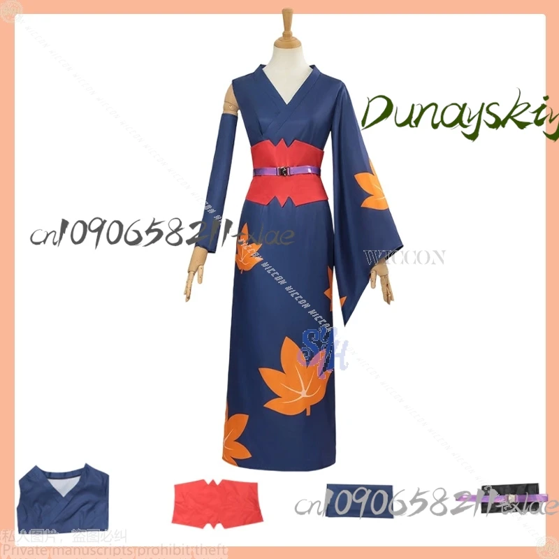 Shop1104340175 متجر Tsukuyo play Kintama tume Jersey مثير عالية الشق ثوب الكيمونو الياباني مابل ليف نمط Kawaii هالوين