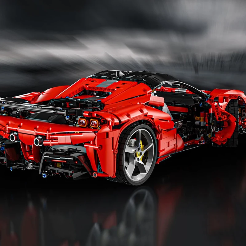 4100 Uds. Técnico SF90 Stradale supercoche rojo modelo de bloques de construcción coche deportivo montaje ladrillos juguetes para niños colección exhibición