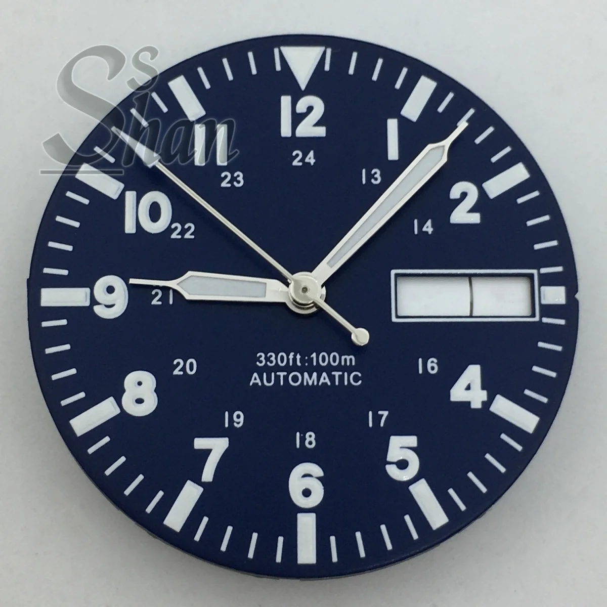 29MM Pilot Watch Dial Double Calendar Luminous Digital Marking Watch Accessories Suitable For NH36 Automatic Movement