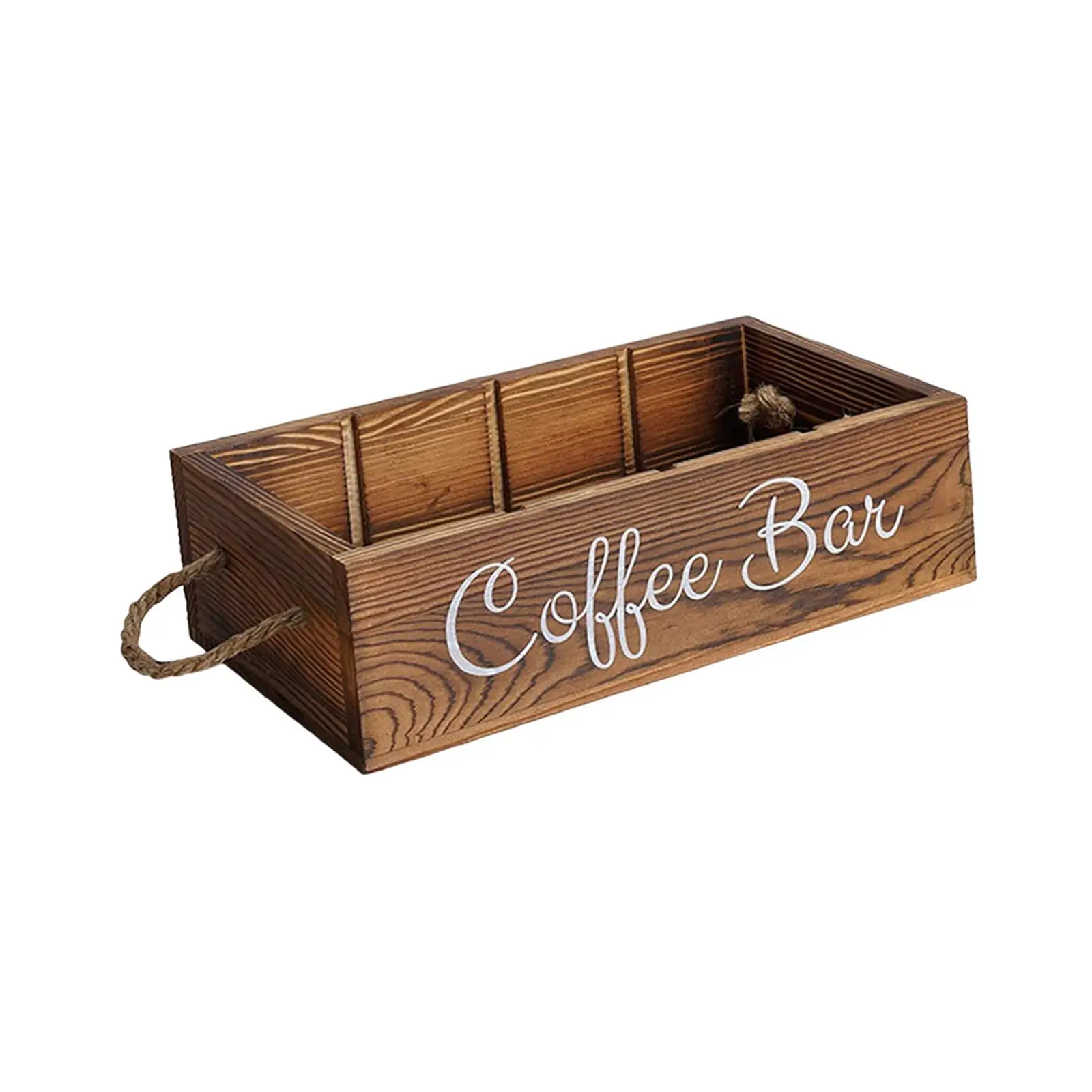 Деревянный органайзер для кофейной станции, ящик для хранения для любителей кофе, 12,6x6,5x3,5 дюйма