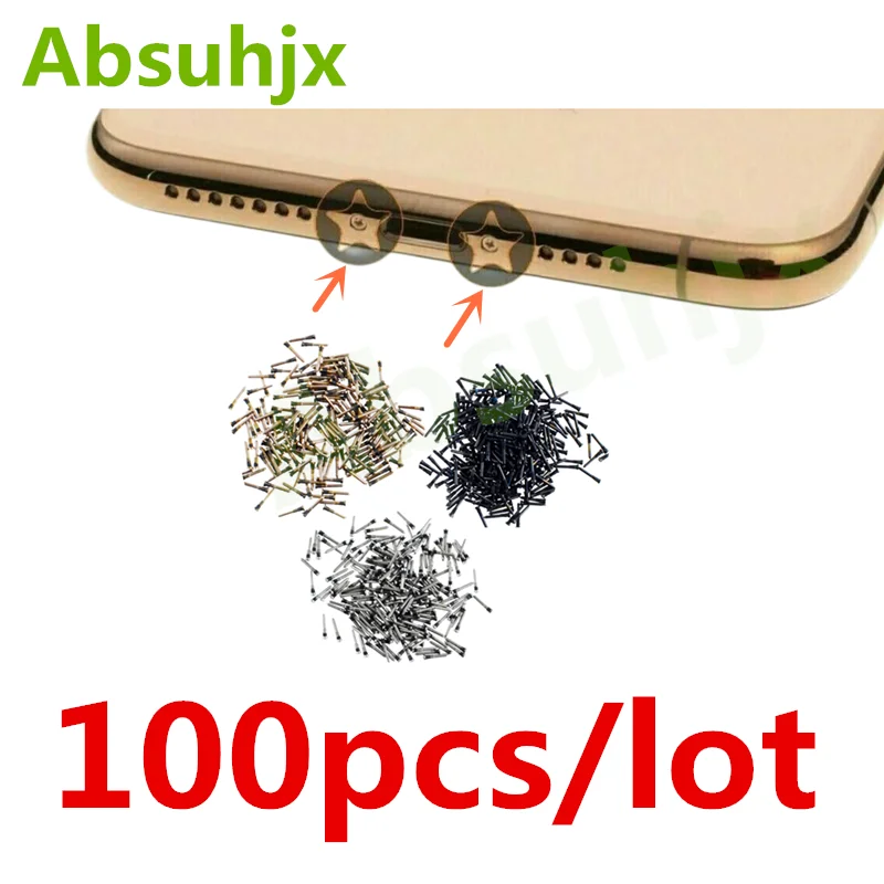 100pcs Back Cover Screw for iPhone X XS  11 12 13 Pro Max 5S 6 6S 7 8 Plus Bottom Dock Connector Five Star Pentalobe Screws