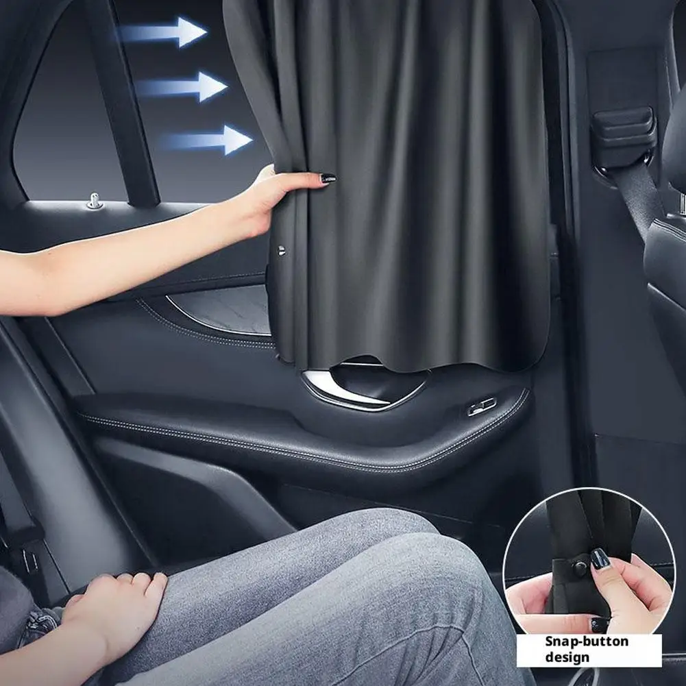 Car Window Shade, Blackout Sun Shade for Car, UV Protection Car Window Curtain, Heat Insulation Privacy Sunshade for Car