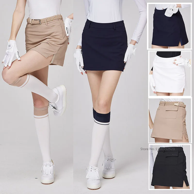 BG New Golf Culottes Women's Leisure Pencil Skirts Ladies Slim High Waist Sports Tennis Skorts with Inner Shorts Golf Wear