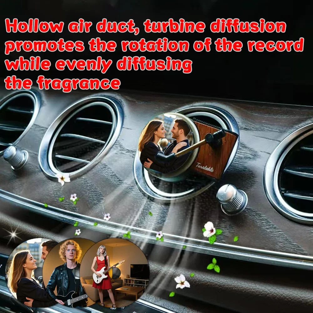 1pc/6pcs/12pcs Customized Photos, Car Record Players, Car Air Fresheners,Exhaust Clamp Player Decorations, and Customized Photos