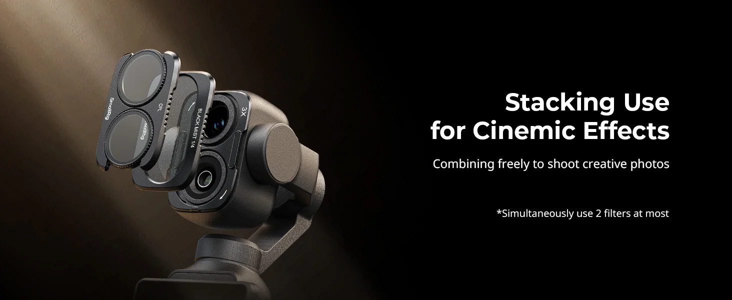 SmallRig Split-Filter-Set für DJI Osmo Pocket 4P mit ND16 / ND64 / ND256 / CPL / 1/4 Schwarzer Diffusionsfilter Basis -6658 – Detail 7