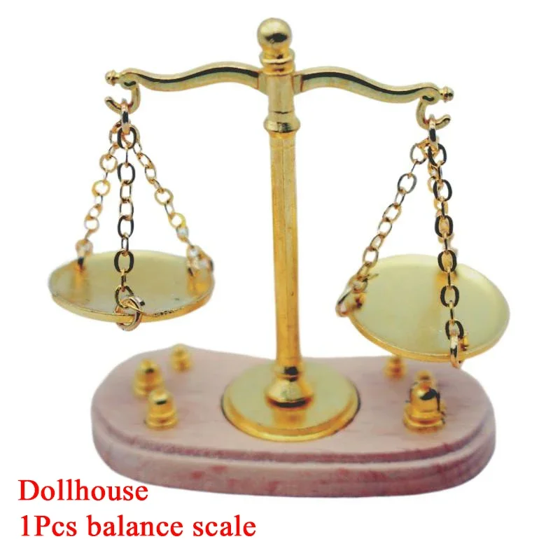 Poppenhuis Vintage Weegschaal Miniaturen Model Accessoires Van 1:12 Poppenhuis Decor Kinderen Fantasiespel Speelgoed Ornamenten Geschenken