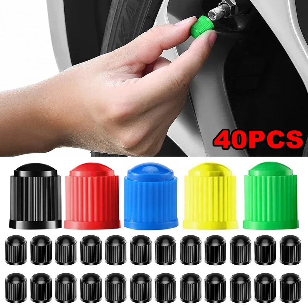 10-40 قطعة صمام إطار السيارة البلاستيك إطار دراجة صمام قبعات يا حلقة مطاطية يغطي قبة شكل صمام الغبار للسيارات غطاء دراجة نارية ديكور