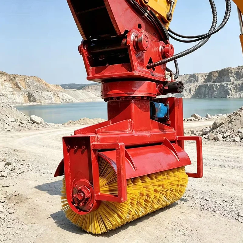 Aftermarket spare parts Excavator Drum Sweeper Attachment Winter Site Snow Debris Removal Equipment, in stock fast shipping cons