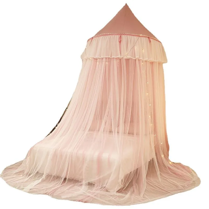 

Summer New French Princess Style Half-Round Ceiling Mosquito Net Bedside Decoration Bed Curtain Round Top Double Layer