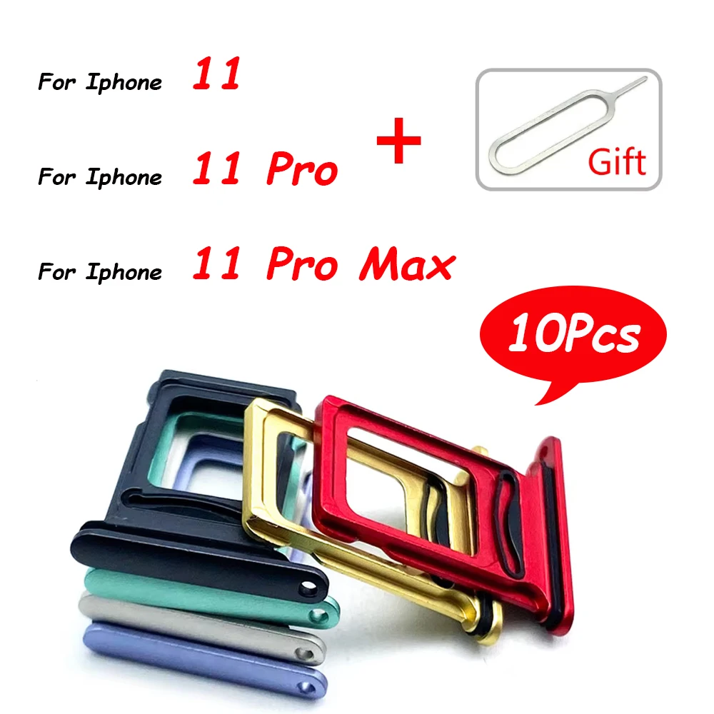 10Pcs，SD Card Tray For Iphone 11 Pro Max Sim Card Slot Tray Holder Sim Card Reader Socket