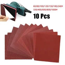 Papier de Verre pour Meulage et Polissage de Murs, Meubles, Voitures, Bateaux, 60 80 100 120 150 180 240 320 400 600 800 1000, 10 Pièces