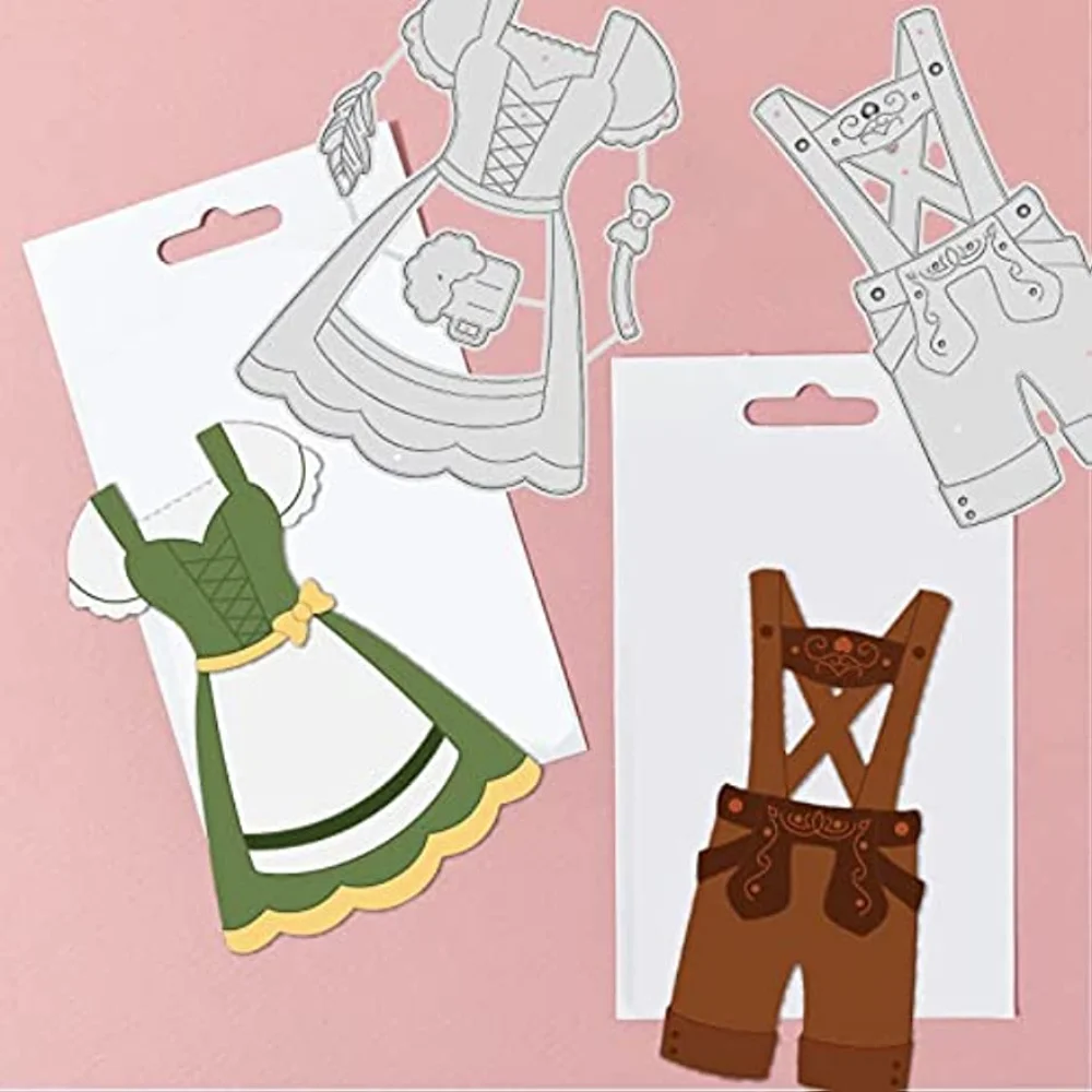 Oktoberfest Kostüme Präge vorlage und Kleid stirbt schneidet Kekse und Akkordeon Prägung für Scrap booking Karte DIY Handwerk