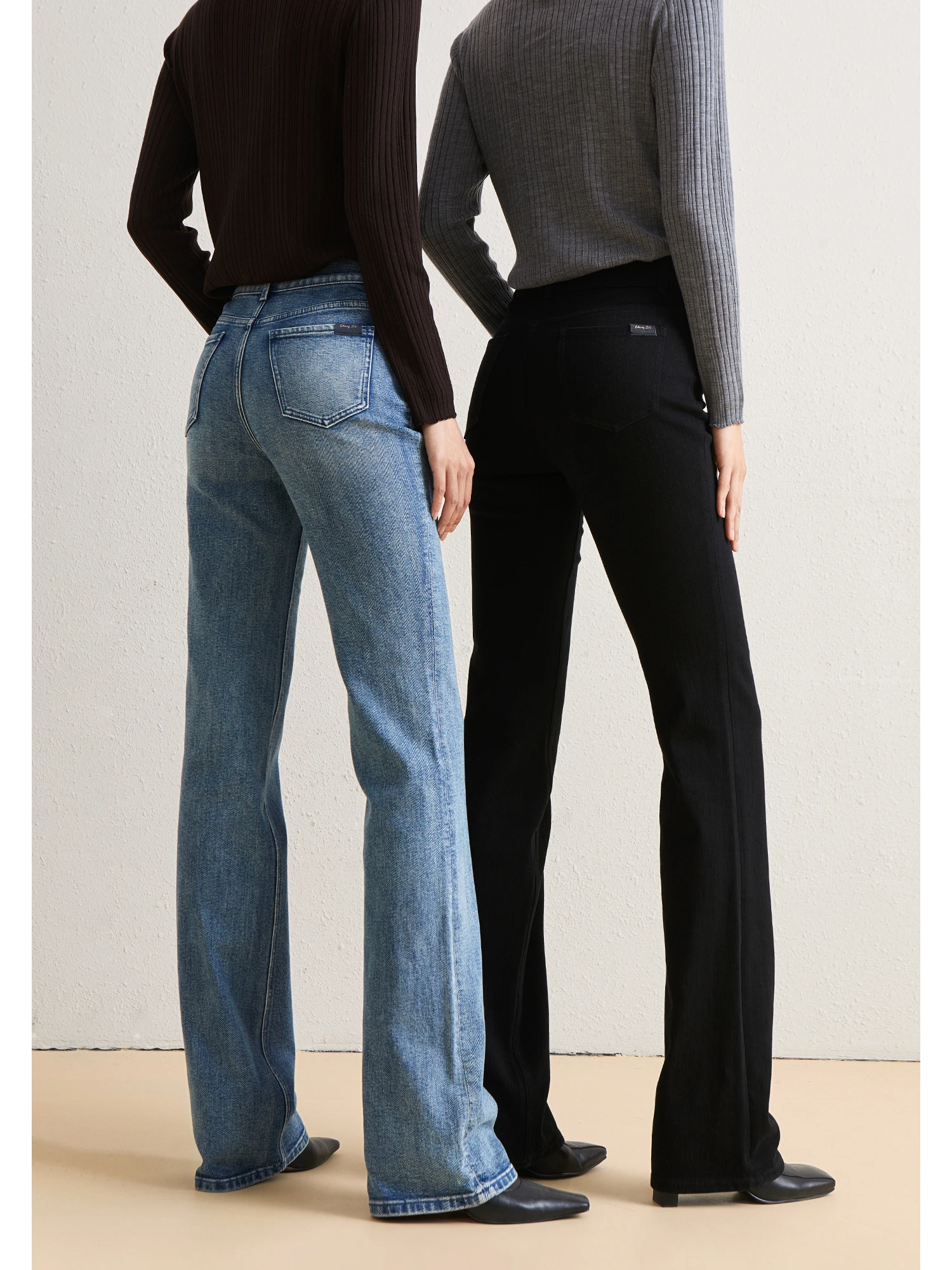 

Джинсы-колокольчики с высокой талией ChangDX, удлиняющие ноги, милые эластичные джинсовые брюки для девочек, весенне-осенний сезон, женские