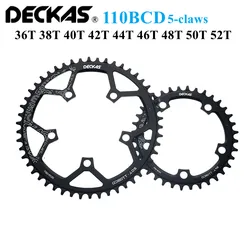 Deckas 110BCD Chainring Road Bike Narrow Wide tooth 36T 38T 40T 42T 44T 46T 48T 50T 52T 110BCD 5bolts bicycle Chainwheel