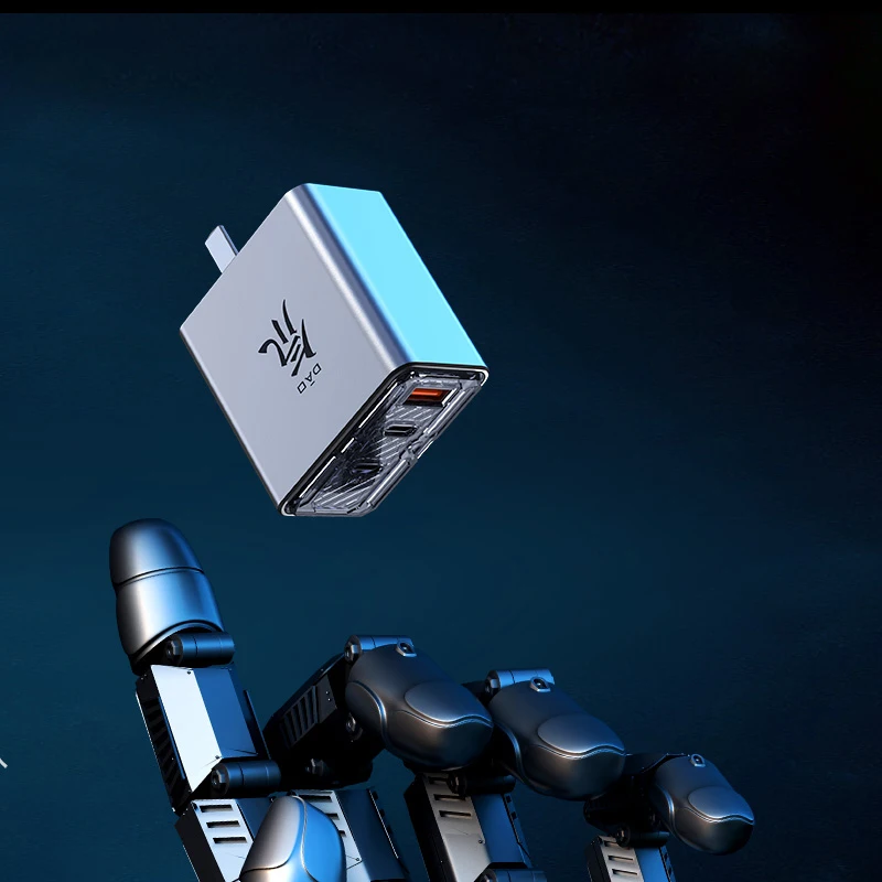 Nubia RedMagic 65 واط شاحن GaN5 شاحن سريع داو فنغ مهايئ شاحن الطاقة ثلاثي المنافذ 65 واط تاريخ كابل ل Nubia Redmagic