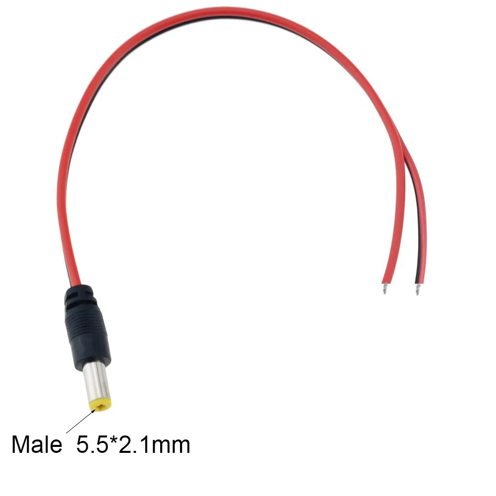5Pcs 10Pcs 5.5x2.1mm Male Female Plug 12V DC Power Pigtail Cable Jack for CCTV Camera Connector Tail Extension 24V DC Wire