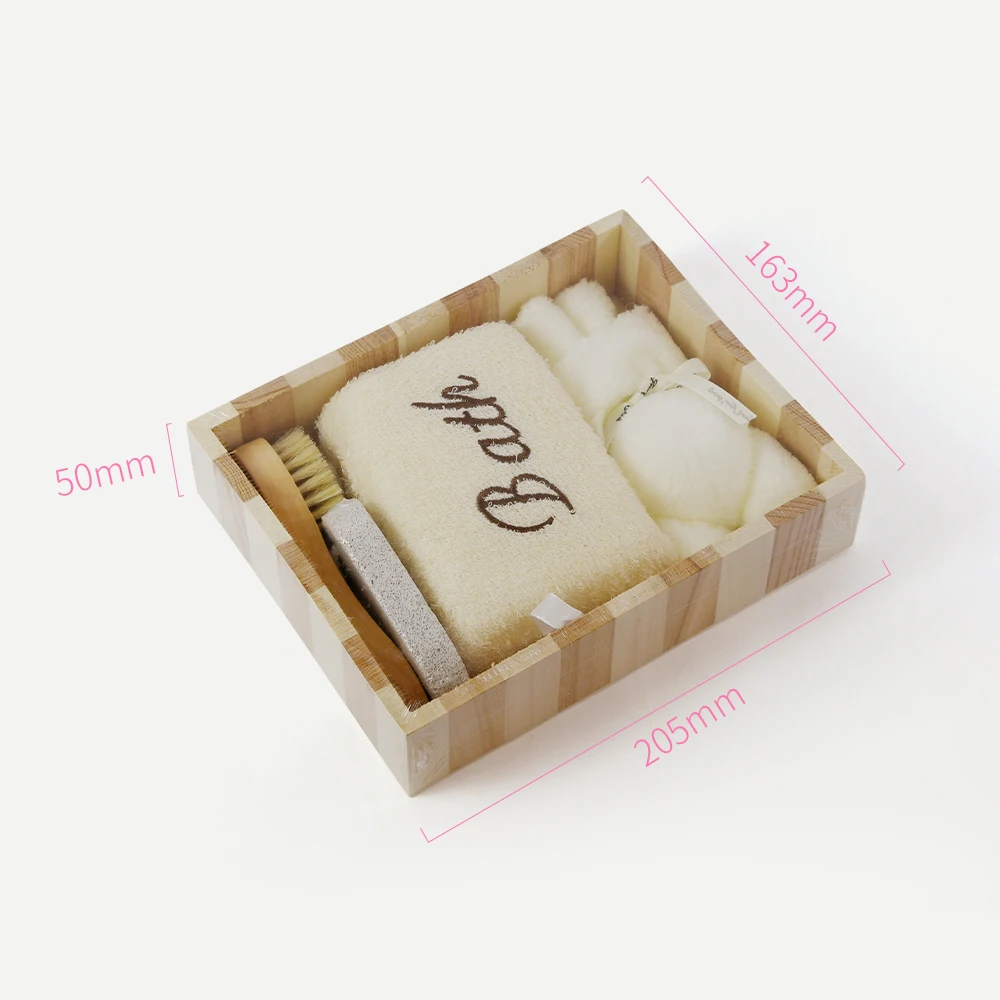 Bath accessory set promotional fashion box spa bath gift set bath set luxury multi function pumice stone bath gift set