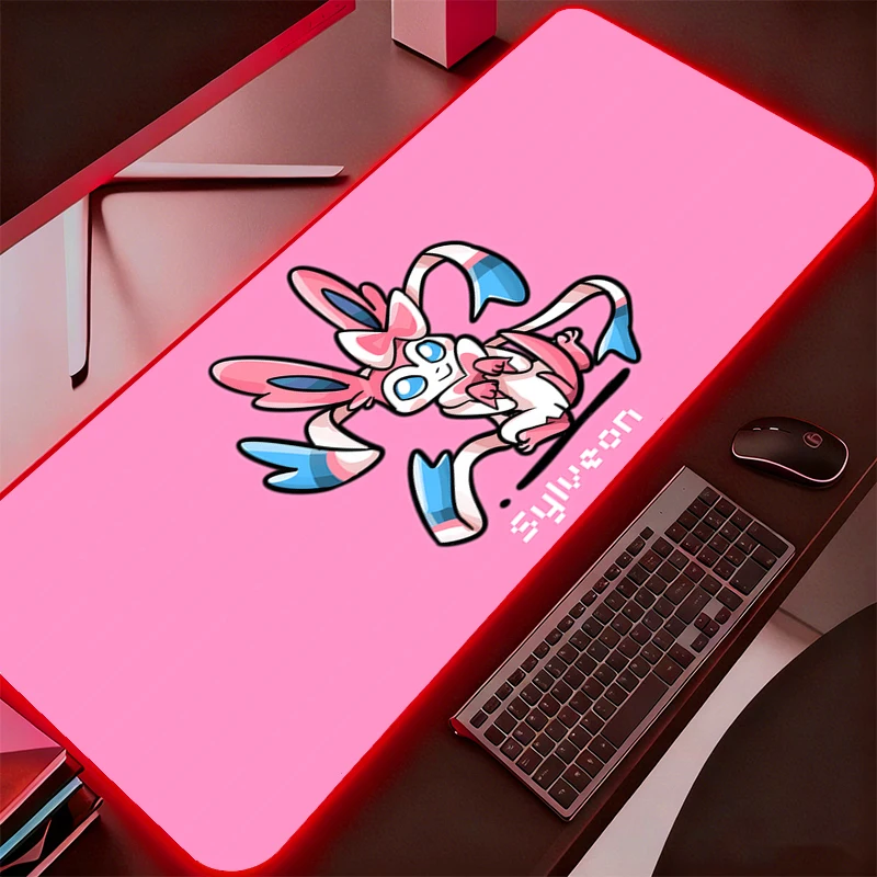 

LED XXL Mouse Pad Anime Gamer Computer RGB Mousepad Gaming Accessories Tablet Varmilo Keyboard Pokemon Pikachu Backlight