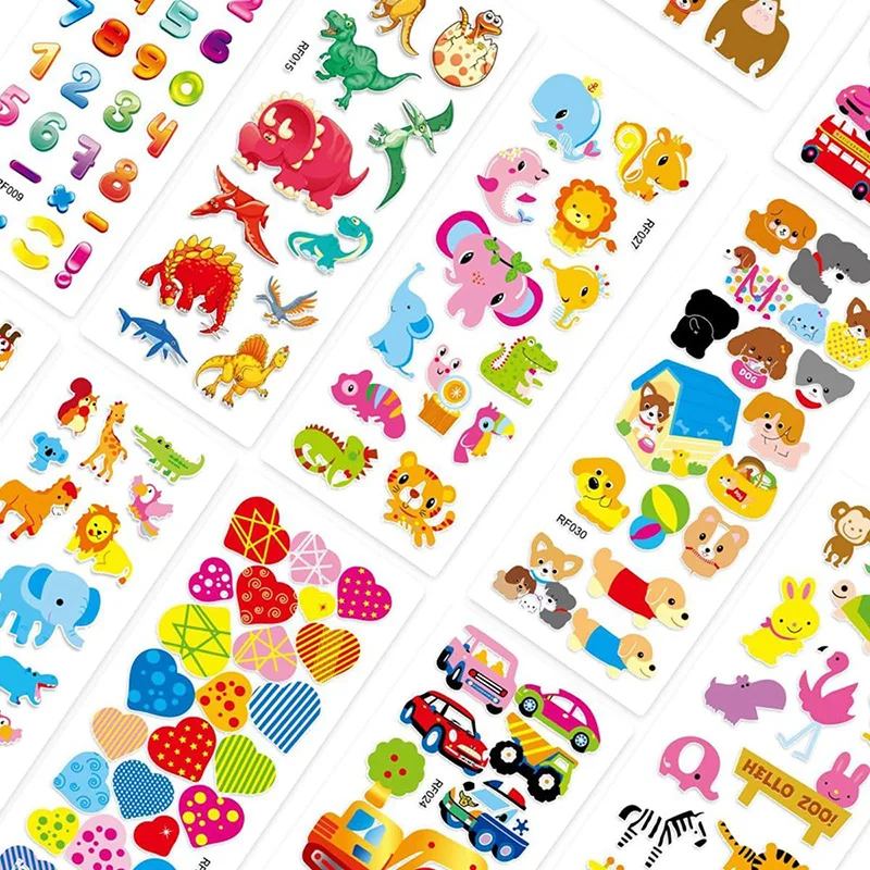 25/40/50/100pcs 3D Bubble Stickers Toys Children Sticker Plastic Cartoon Cute Birthday Gifts for Boys Girls Multiple Styles TMZ image 3