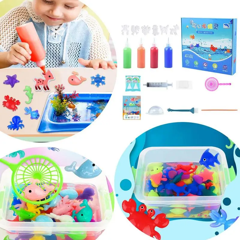 Magic Water Elf Toy Set 3D Handmade Magic Gels Water Elf Playset Colorful Early Educational Sensory Toys Christmas Birthday Gift