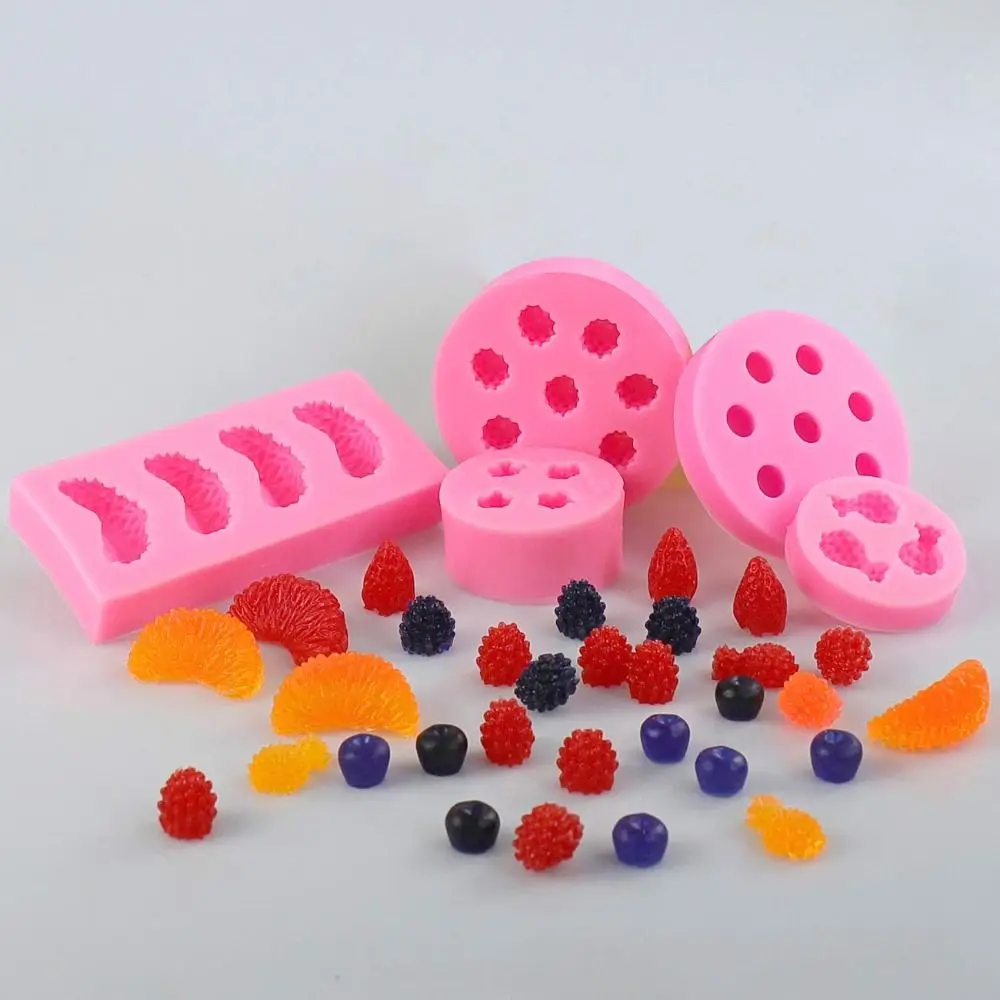 3D Fruit Shaped Fondant Molds Mini Fruit Shaped Fruit Fondant Molds DIY Food-Grade Silicone Gummy Molds Trays Gummies Making 3