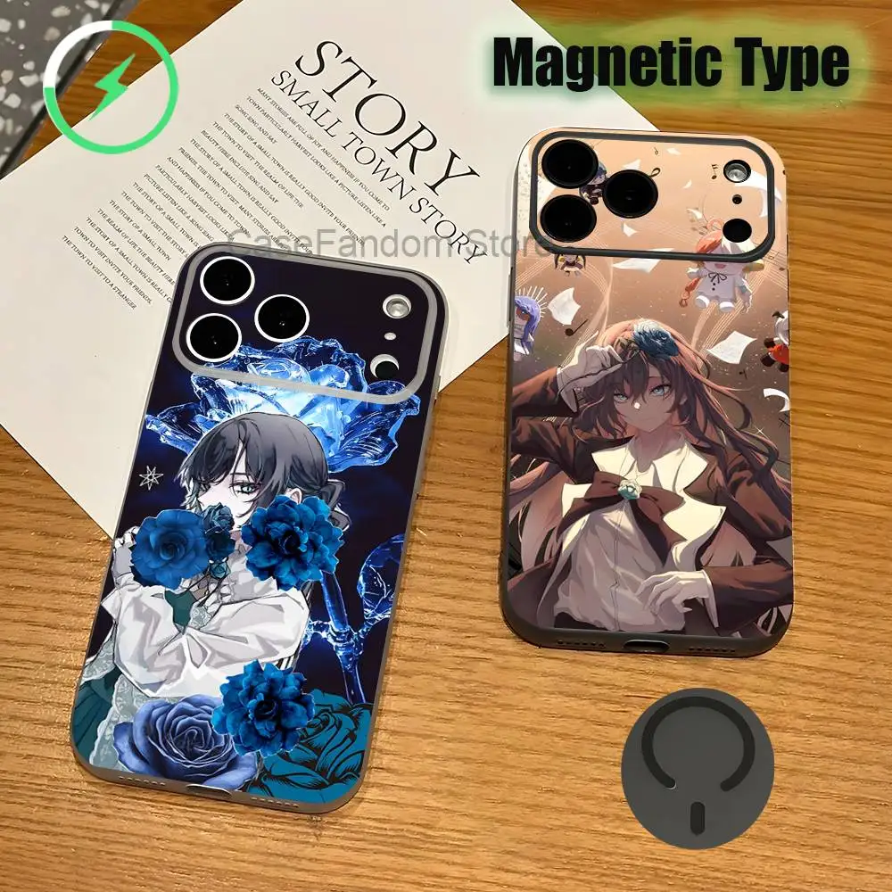 

Ado Kyogen X Uta For iPhone 17,16,15,14,13,12,11,Pro,Max,Plus Transparent gray Phone Case Magnetic Wireless Charging