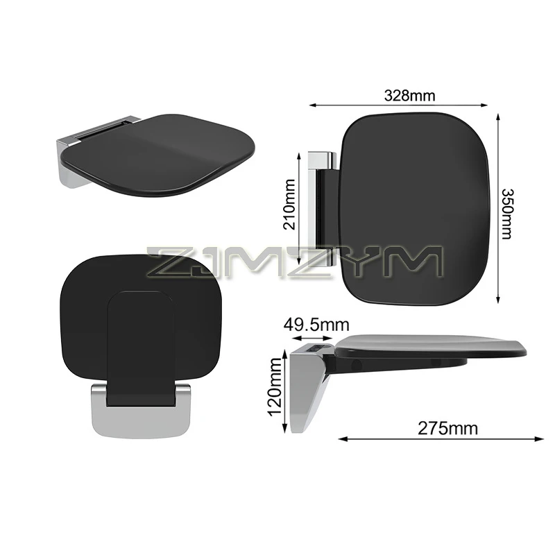 Wall-mounted Folding Seat Ergonomic Bathroom Shower Seats Urea Formaldehyde Relaxing Chair Home Shoe Changing Seat For Disabled