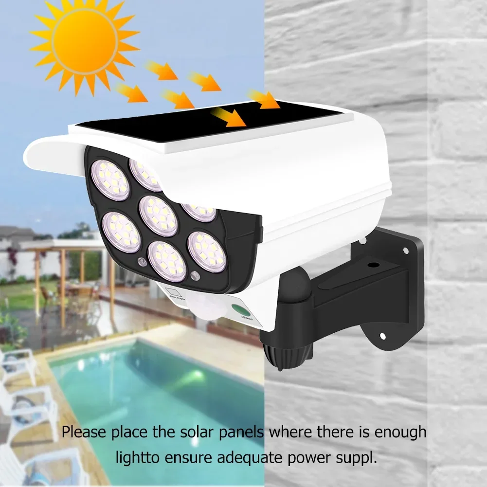 Camera Spotlight High Simulation Camera Solar Light Motion Sensor Dummy Waterproof Wall Street Lamp Home Garden Street Light