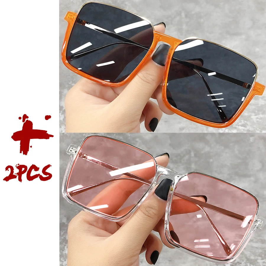 Sonnenbrille Damen 2026 – Große quadratische Fassung, luxuriöses Markendesign, Farbverlauf, Vintage-Sonnenbrille für Damen, Herren, Unisex – Detail 29