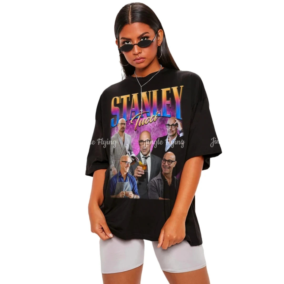 Винтажная Футболка Stanley Tucci, футболка для фанатов, подарок, ретро-ботинки, мужская женская рубашка большого размера