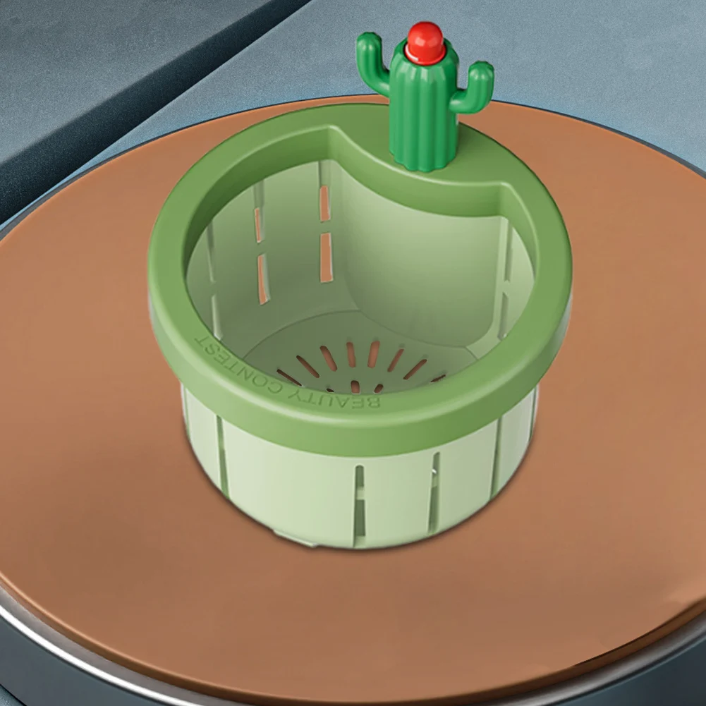 Cactus Sink Drain Strainer Sink Filter Lifting Basket Multi-Functional Press Automatic Dumping Basket Anti-Clogging for Home Use