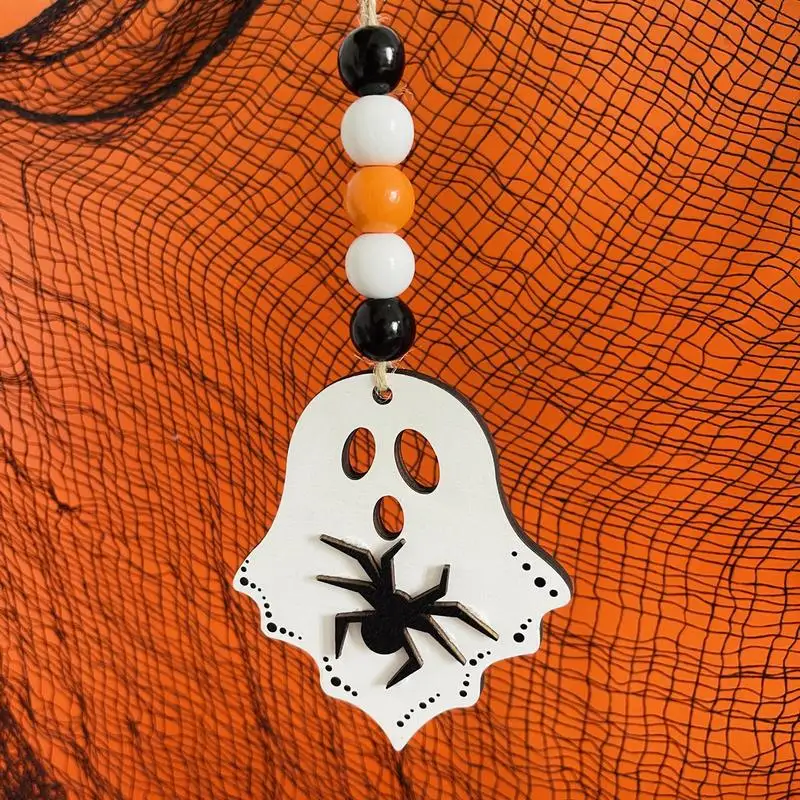 Halloween Tree Ornaments Ghost 4pcs Halloween Wooden Decors Portable Cute Home Decor Halloween Wood Signs For Fireplace Tree