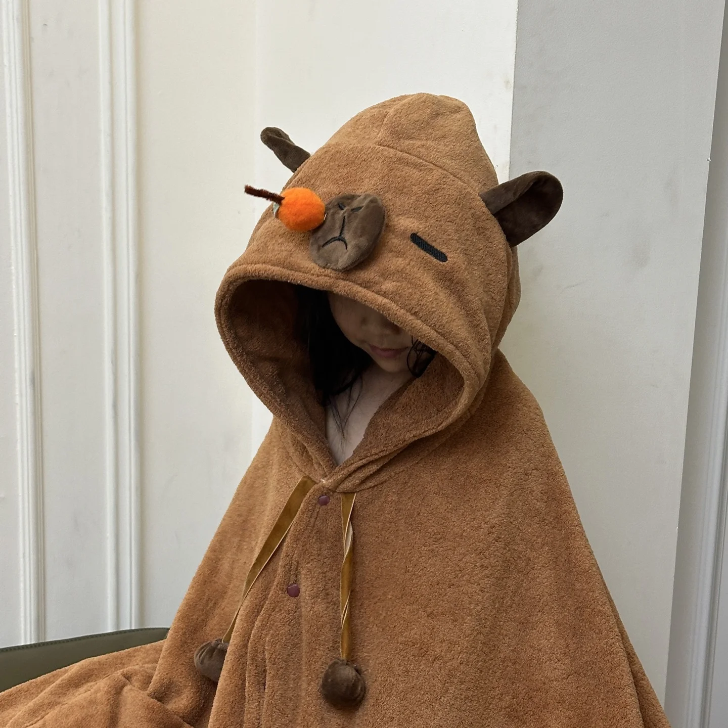 

Children's Holiday Birthday Gift Creative Thickened Hooded Pajamas Coral Fleece Blanket Warm Cloak Luxury Multifunctional Cloak