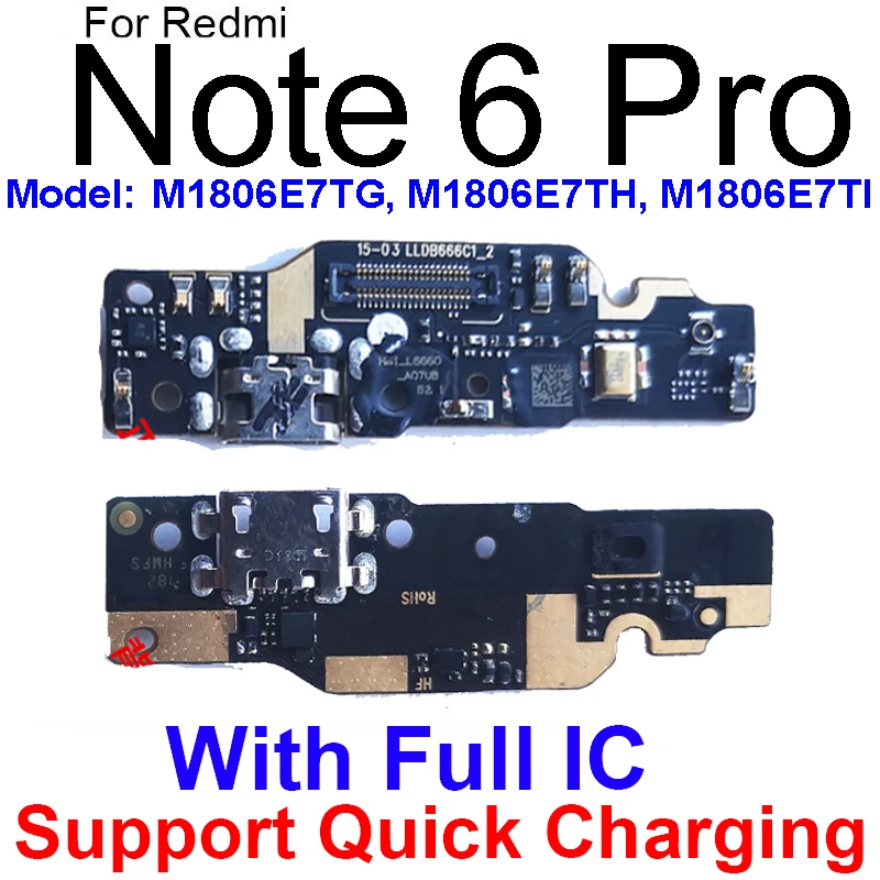 USB Charging Dock Board For Xiaomi Redmi Note 5 6 7 8 9S 9 Pro Max Usb Charger Port Board Micro USB Connector Module Parts