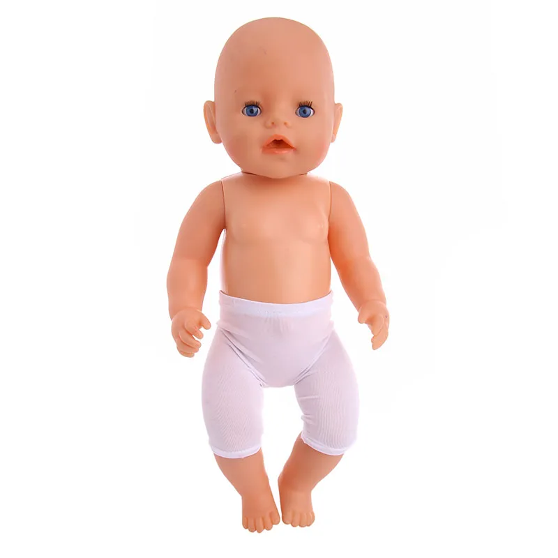 Para 18 Polegada roupas de boneca americana listrado pijamas conjunto mangas curtas apertado legging roupa interior caber 43cm boneca do bebê nascido, brinquedo de presente da menina