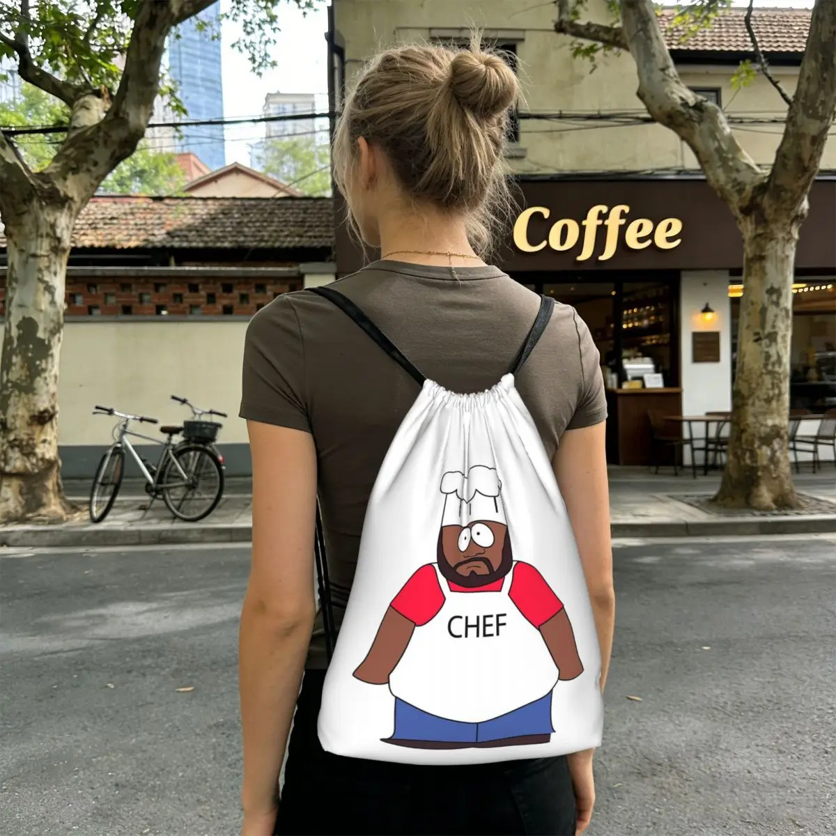 Chef Southpark Backpacks Multi-function Drawstring Bags Shoes Bag Book Bags for Travel Students