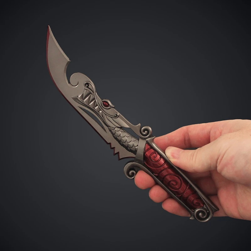 Periféricos Valorant de 8,66 pulgadas, cuchillo de bolsillo para primer año, juego de hoja de dragón, arma corporal, modelo de Metal, artesanías de alta calidad, juguetes para niños, regalos