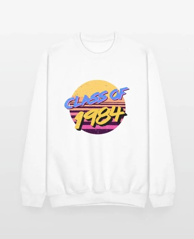 

Autumn and Winter Style Class of 1984 Retro Print Crew Neck Sweatshirt 100% Cotton Casual Vintage Look