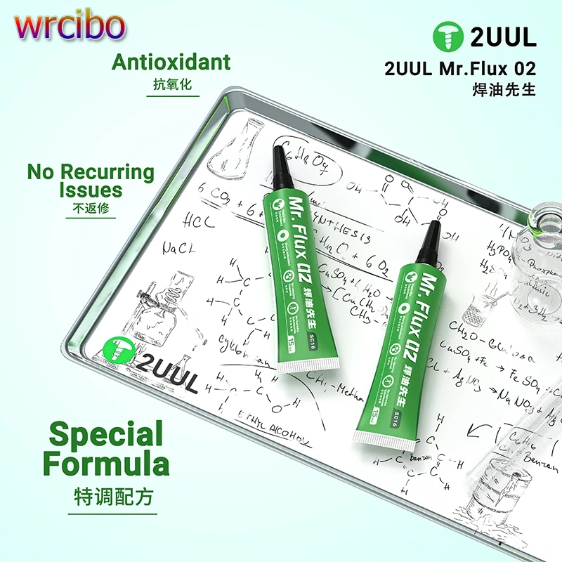 

2UUL SC16 Mr.Flux 02 Антиоксидантная паяльная паста 15 мл Флюс для ремонта мобильных телефонов PCB BGA SMD Сварка