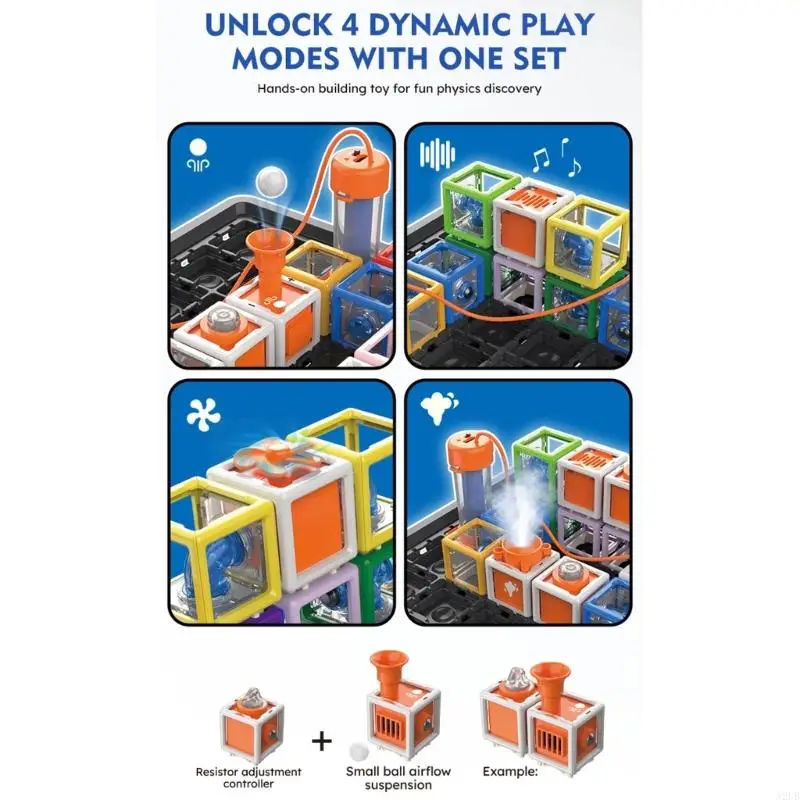 Modular Electrical Circuit Building Toy with Gridded Baseboard, Open-Framed Pieces, and Progressive Challenges for Hands-On A2UB