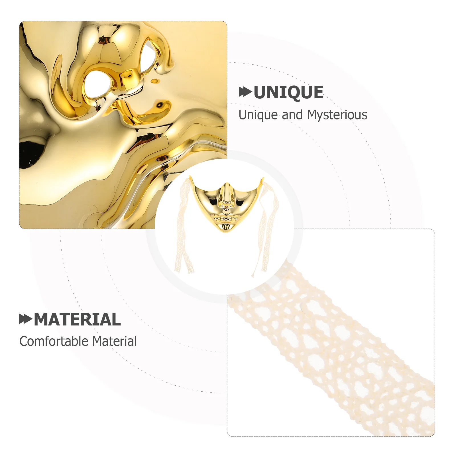 Confortável dourado steampunk meia máscara facial para mulheres homens masquerade bola festa halloween carnaval traje acessório